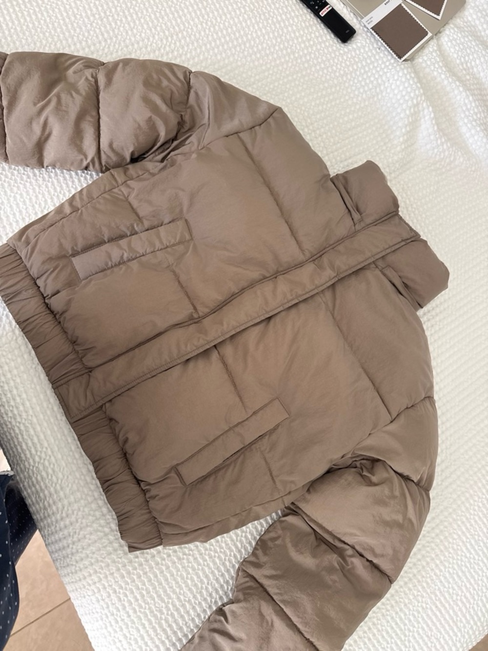 Women's Taupe Puffer Jacket - Abercrombie and fitch